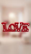 Abajur Decorativo Letra LED Vermelho Mesa Abajur Decorativo Letra LED Vermelho Mesa