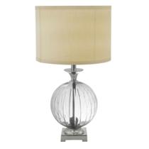 Abajur design Circulo Trans. Lapidado Base Metal