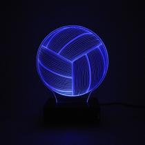 Abajur e Luminária Bola de Vôlei de Acrílico Com LED Azul Abajur e Luminária Bola de Vôlei de Acrílico Com LED Azul