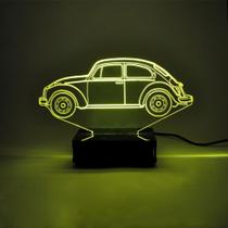 Abajur e Luminária Fusca de Acrílico Com LED Amarelo Abajur e Luminária Fusca de Acrílico Com LED Amarelo