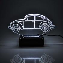 Abajur e Luminária Fusca de Acrílico Com LED Branco - Universo Acrílico