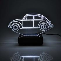 Abajur e Luminária Fusca de Acrílico Com LED Branco