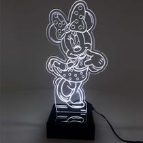 Abajur e Luminária Minnie de Acrílico com LED Branco