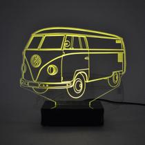 Abajur e Luminária Perua Kombi de Acrílico Com LED Amarelo