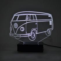 Abajur e Luminária Perua Kombi de Acrílico Com LED Branco