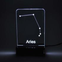 Abajur e Luminária Signo Áries de Acrílico com LED Branco - Universo Acrílico