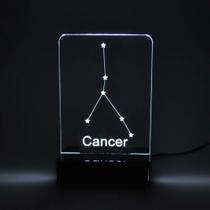 Abajur e Luminária Signo Câncer de Acrílico com LED Branco
