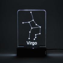Abajur e Luminária Signo Virgem de Acrílico com LED Branco