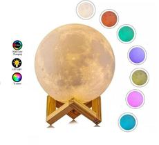 Abajur e Umidificador de Ar Lua Cheia Difusor de Aromas para Ambientes e 3D Decoração