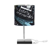 Abajur Eros Cilindrico Parede Giz 050 Base Preto Quadrada Abajur Eros Cilindrico Parede Giz 050 Base Preto Quadrada