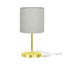 Abajur Eros Cilindrico Rustico Escuro Base Redonda Dourado