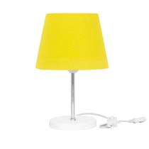 Abajur Eros Dome Amarelo Base Redonda Branco Abajur Eros Dome Amarelo Base Redonda Branco