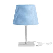 Abajur Eros Dome Azul Bolinha com Base Quadrada Magnifico