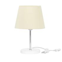 Abajur Eros Dome Bege Base Redonda Branco Abajur Eros Dome Bege Base Redonda Branco