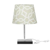 Abajur Eros Dome Elos Bege 061 com Base Preta Quadrada
