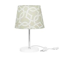 Abajur Eros Dome Elos Bege Base Redonda Branco Abajur Eros Dome Elos Bege Base Redonda Branco