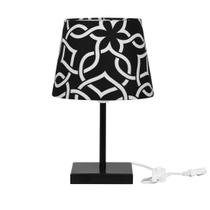 Abajur Eros Dome Elos Preto 060 c/ Base Toda Preta Quadrada