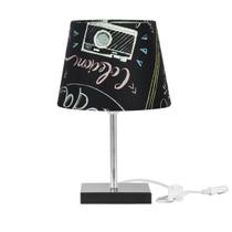 Abajur Eros Dome Parede Giz 050 com Base Preta Quadrada