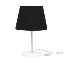 Abajur Eros Dome Preto Base Redonda Branco Abajur Eros Dome Preto Base Redonda Branco