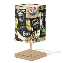 Abajur Eros Quad Bar Base Quadrada New Cobre