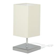 Abajur Eros Quad Bege com Base Inox.