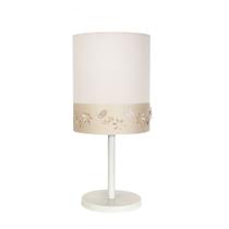 Abajur Faixa Flores E Borboletas Base Branca 20x42 Branco Abajur Faixa Flores E Borboletas Base Branca 20x42 Branco