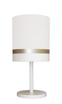 Abajur Faixas Bronze Base Branco Cúpula 20x43