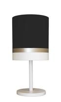 Abajur Faixas Bronze Base Branco Cúpula 20x43