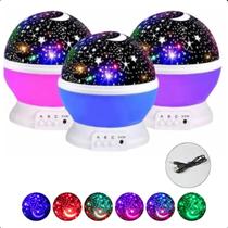 Abajur Giratório Mesa Lilás Luz Galaxy Projetor Infantil Perfeito