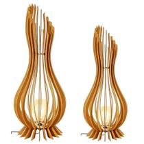 Abajur Grande De Chão Ana Maria Mdf Luminária - Mdf Cru - Kit Com 2 - 90x28cm E 60x18cm Abajur Grande De Chão Ana Maria Mdf Luminária - Mdf Cru - Kit Com 2 - 90x28cm E 60x18cm
