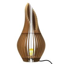 Abajur Grande De Chão Andromeda Mdf Luminária - MDF Cru