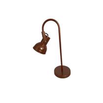 Abajur industrial direcionavel tubo curvo cor cobre e27 fio preto