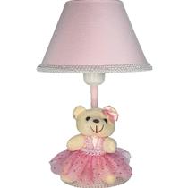 Abajur Infantil Bebê Quarto Criança Rosa Liso Ursa Clara - Erich Baby