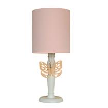 Abajur Infantil Borboleta Rosa Base Branco Provençal 20x49 Abajur Infantil Borboleta Rosa Base Branco Provençal 20x49