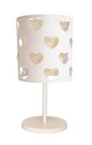 Abajur infantil corações c/ cristal-base branca 20x41 -crú Abajur infantil corações c/ cristal-base branca 20x41 -crú