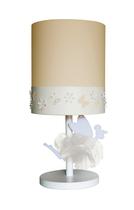 Abajur Infantil Fadas Base Branca Cúpula Crú 20x43 Bivolt