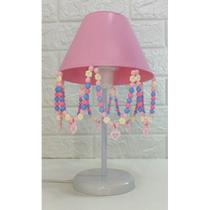 Abajur Infantil Flores Decorar Quartinho De Bebê Menina Rosa