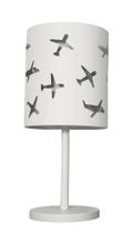 Abajur Infantil Infantil Aviões Cúpula 20x42 Cm Cinza