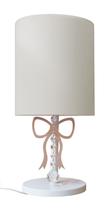Abajur Infantil Laço Base Branca Cúpula Branco 20x43 Bivolt