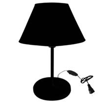 Abajur Infantil Luminária De Mesa Criado Quarto Com Cúpula (Preto/Preto)