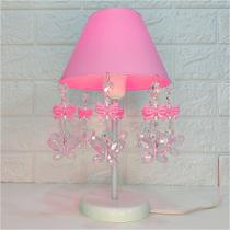 Abajur Infantil Luminária Decoração Quartinho de Bebê Menina Design Moderno Laços Rosa 17x30cm