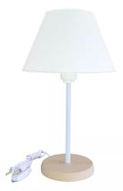 Abajur Infantil Luminária para Quarto de Bebê Menina e Menino Base de Madeira e Cor Branco Abajur Infantil Luminária para Quarto de Bebê Menina e Menino Base de Madeira e Cor Branco