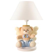 Abajur Infantil Luminária Quarto Bebê Menino Ursinho Anjinho c. Branco