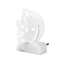 Abajur Infantil Menina E Menino Lua Luz De LED Tomada Parede - Hxt