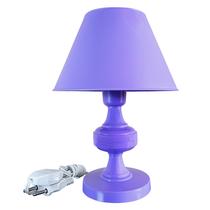 Abajur Infantil Menina Luminária de Mesa para Quarto Bebê - Mod. Lilás