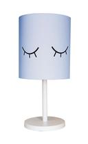 Abajur Infantil Olhinho Base Branca Cúpula 20x43 Azul