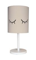 Abajur Infantil Olhinho Base Branca Cúpula 20x43 Cáqui