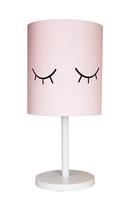 Abajur Infantil Olhinho Base Branca Cúpula 20x43 Rosa