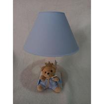 Abajur Infantil Príncipe Azul Bebê em MDF com Ursinho Artesanal Personalizado Abajur Infantil Príncipe Azul Bebê em MDF com Ursinho Artesanal Personalizado