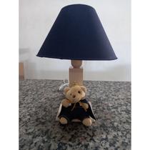 Abajur Infantil Príncipe Azul Marinho em MDF com Ursinho Artesanal Personalizado Abajur Infantil Príncipe Azul Marinho em MDF com Ursinho Artesanal Personalizado